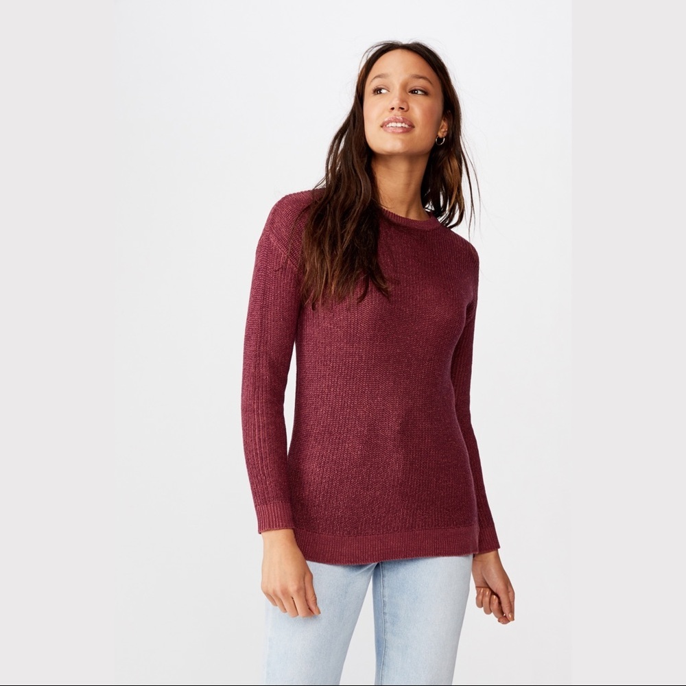 Cotton On Nordstrom New w/ Tags Archy 6 Pullover Mauvewood Sweater